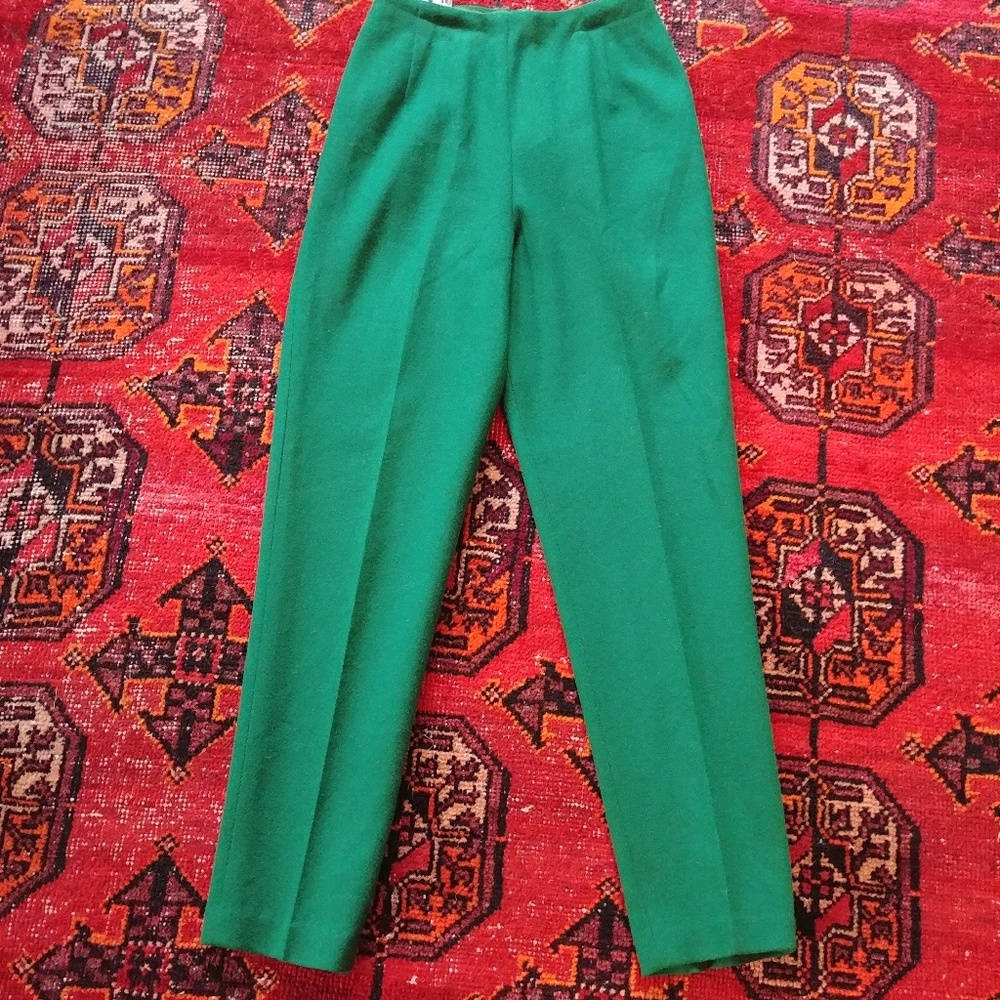 Vintage Green Wool Bobbie Brooks Ankle Pants